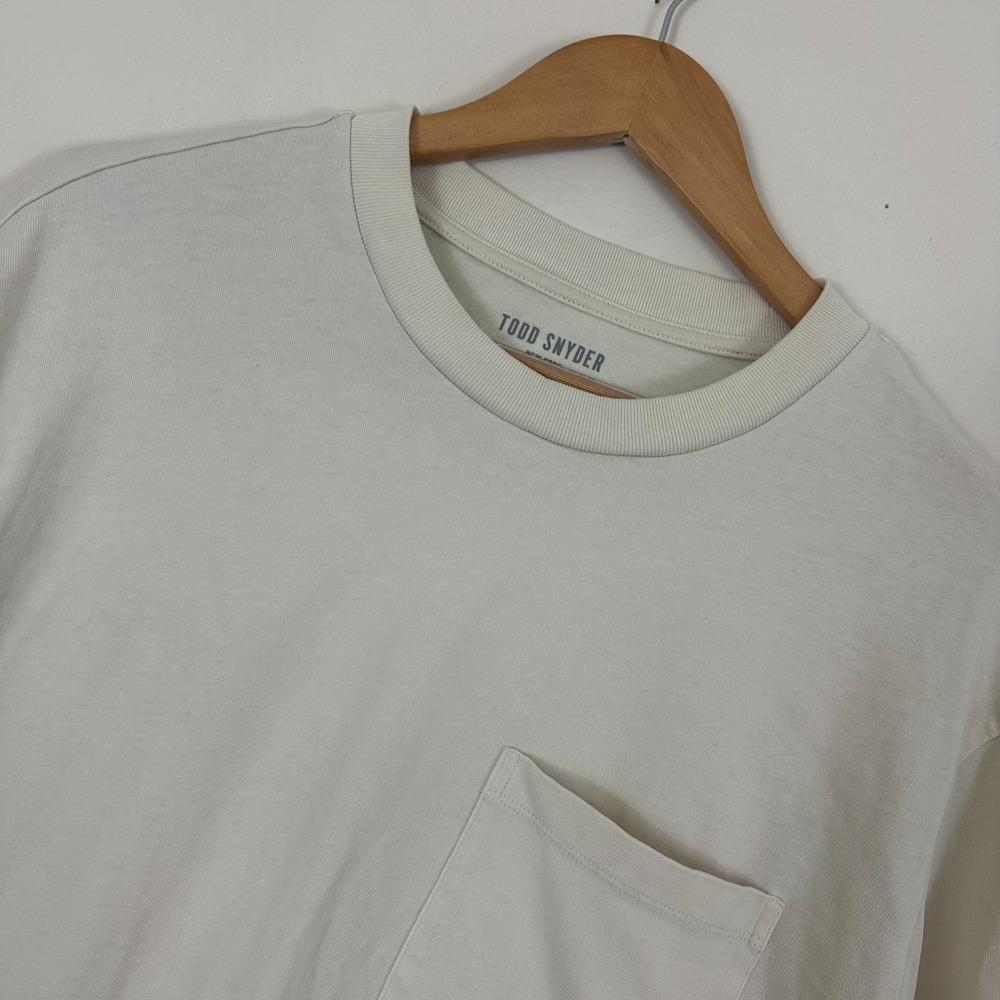 Todd Snyder Heavy Jersey T-Shirt Off White Cotton Pocket Mens S Read